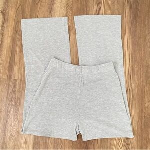 Reformation High Rise Wide Leg Knit Heather Gray Lounge Pants Size Medium